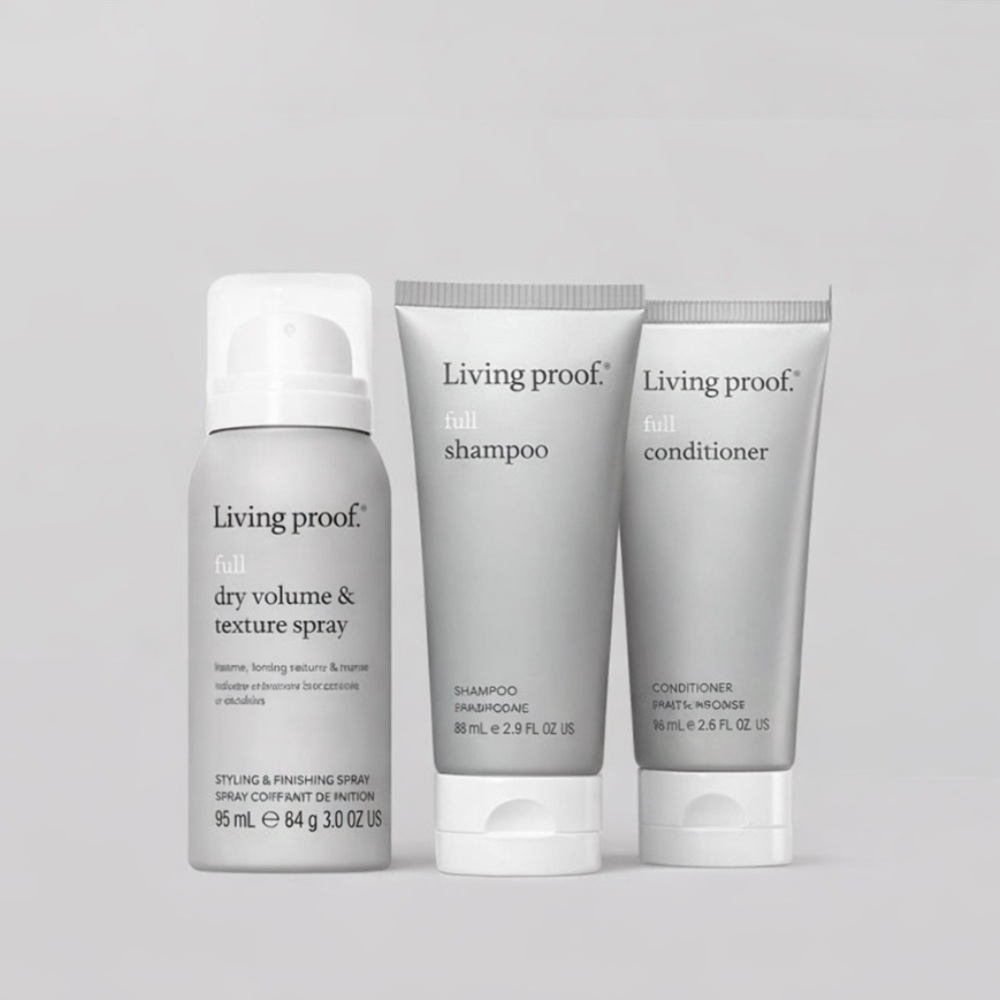 NEW Living Proof Full Travel Hair Care Trio Shampoo Conditioner & Volume Spray - Picture 5 of 5